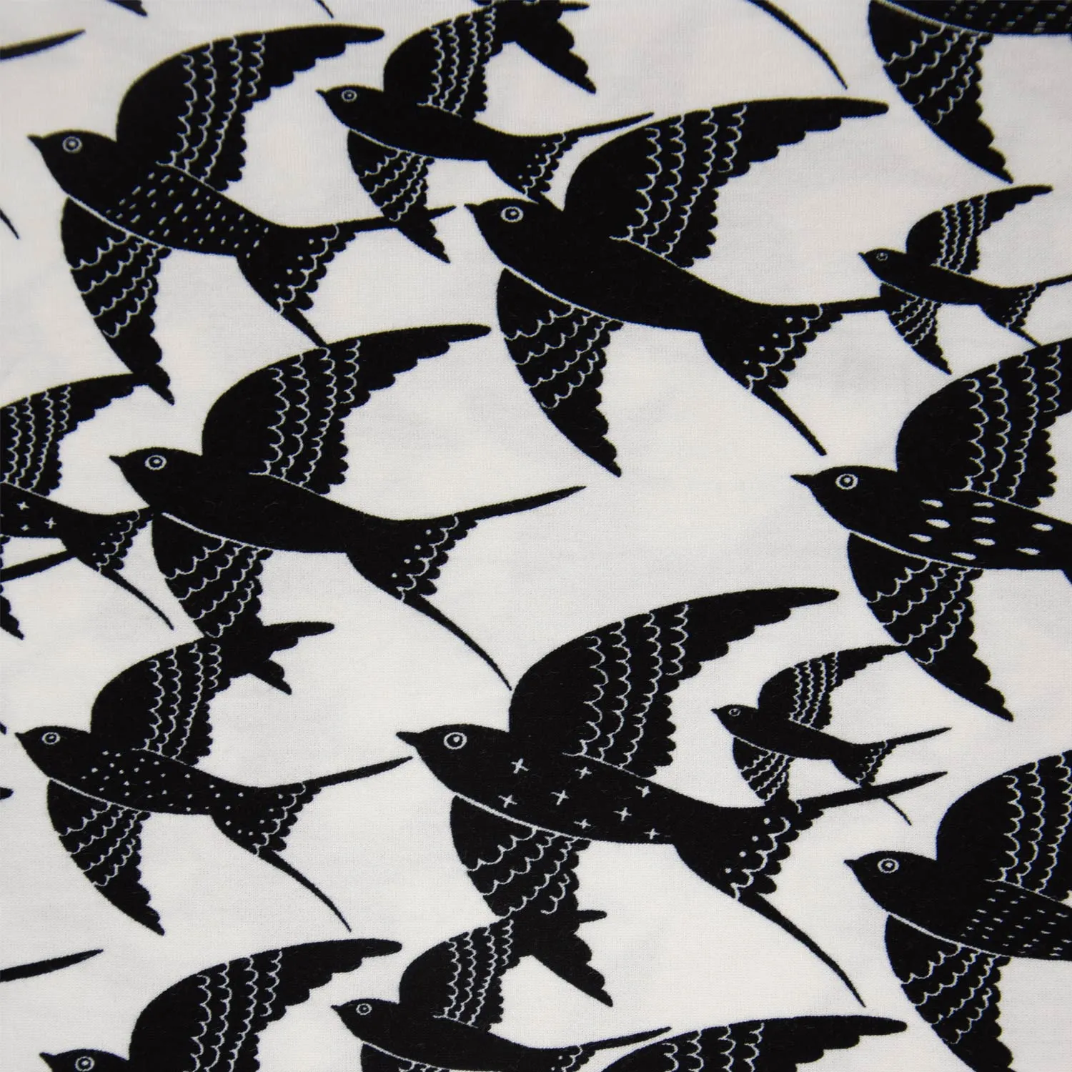 Jersey viscose print 'Flying Dreams B&W' - Katia Fabrics